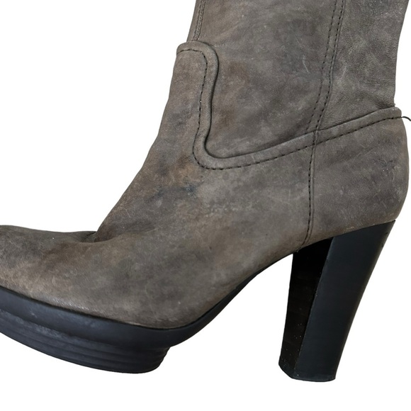 Frye Boots Knew High Brown Leather Heeled Mimi Scrunch Fall Women’s Size 6.5 - Picture 8 of 11